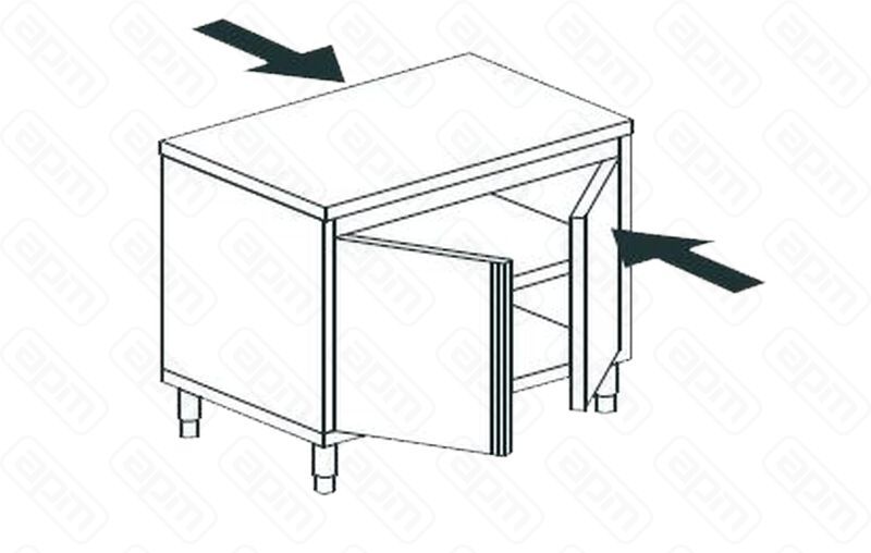 СТОЛ ПРОИЗВОДСТВЕННЫЙ ЗАКРЫТЫЙ СКВОЗНОЙ APACH CHEF LINE LWC69SH2HDPT