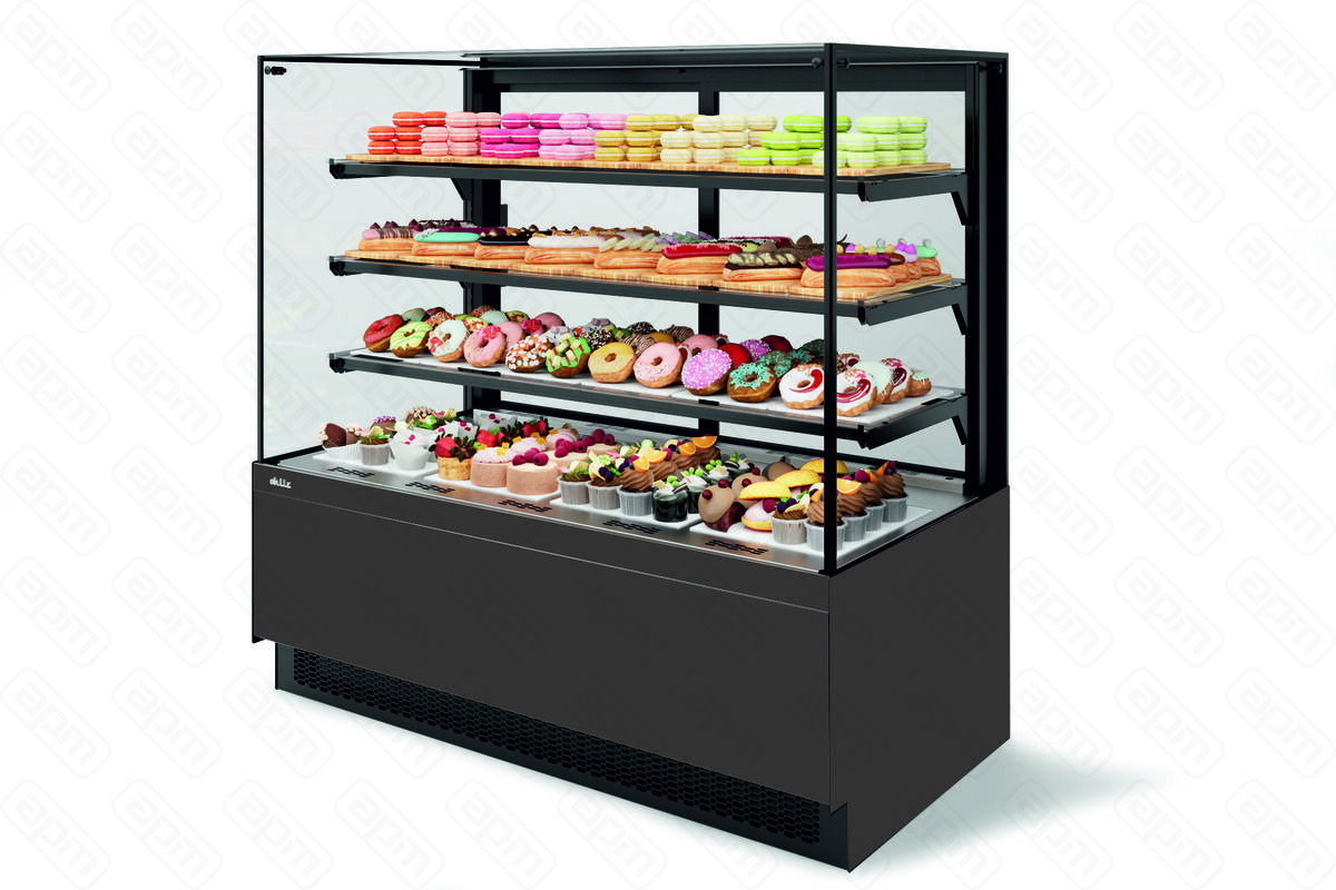 ВИТРИНА КОНДИТЕРСКАЯ VETE II KUB 130 СЕРЫЙ МАТМЕТАЛЛИККРАШЕННАЯ ВК275 285-587