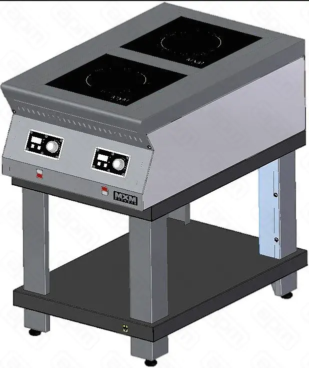 Плита индукционная тип ПИ модель ПИ29П50-02  на подставке с воздуховодом полн из нерж стали