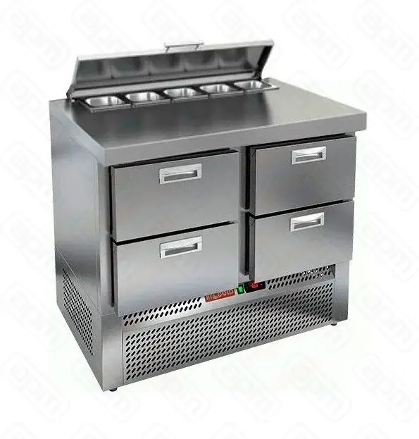 Стол охлаждаемый высокотемпературный тип HT модель SLE2-22GN 16H O для салатов с крышкой