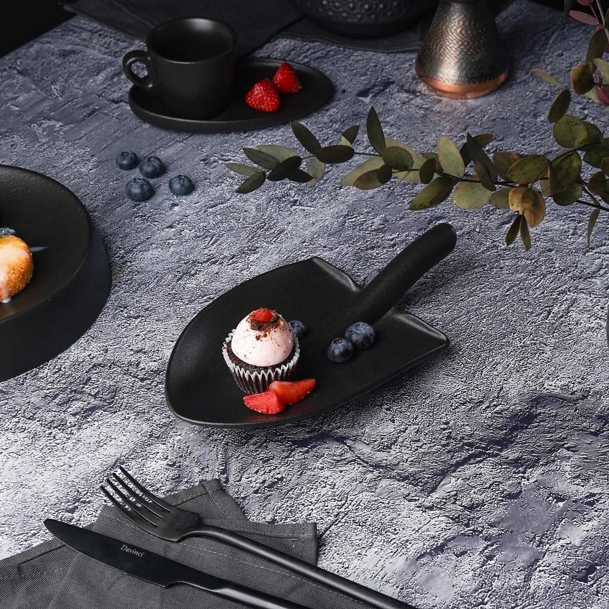 Блюдо Лопата 24134 см черный цвет фарфора PL Proff Cuisine