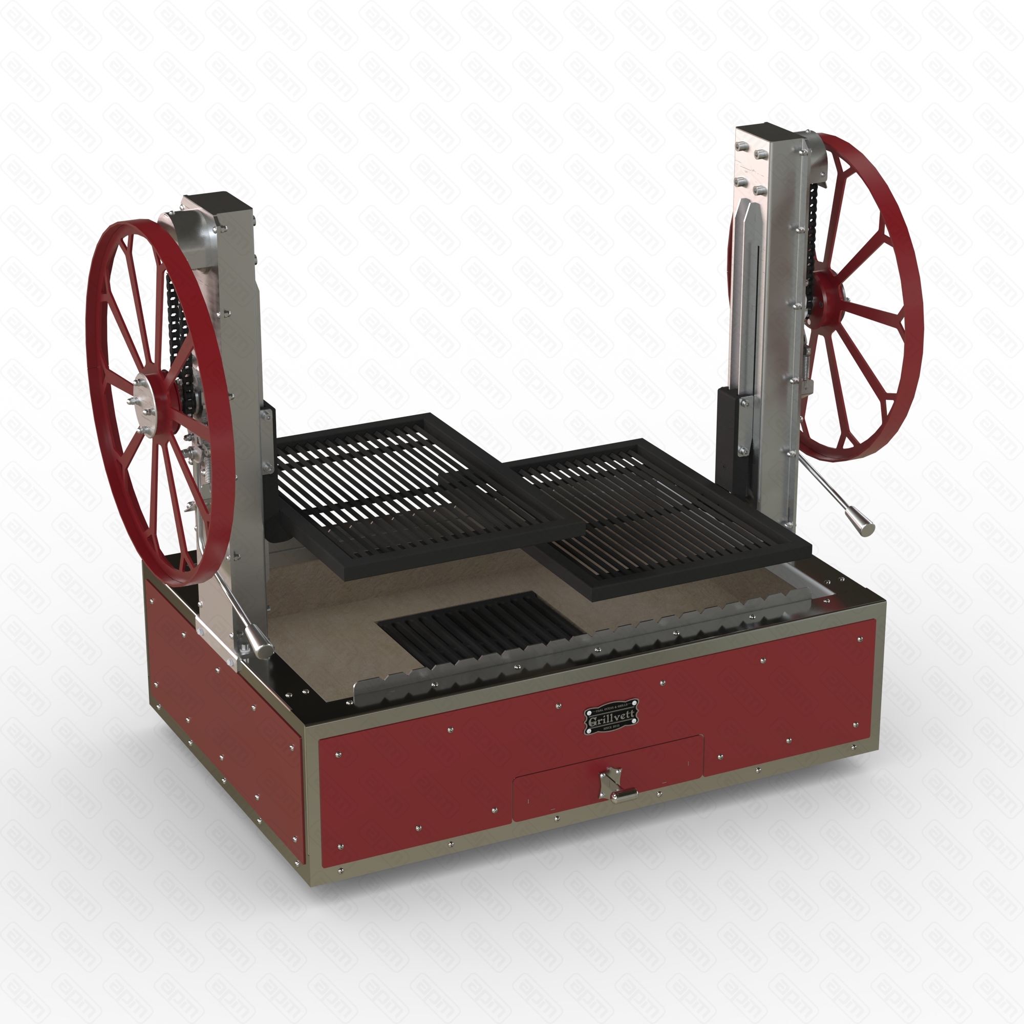 ГРИЛЬ УГОЛЬНЫЙ GRILLVETT CORVETTE M2 КРАСНЫЙ