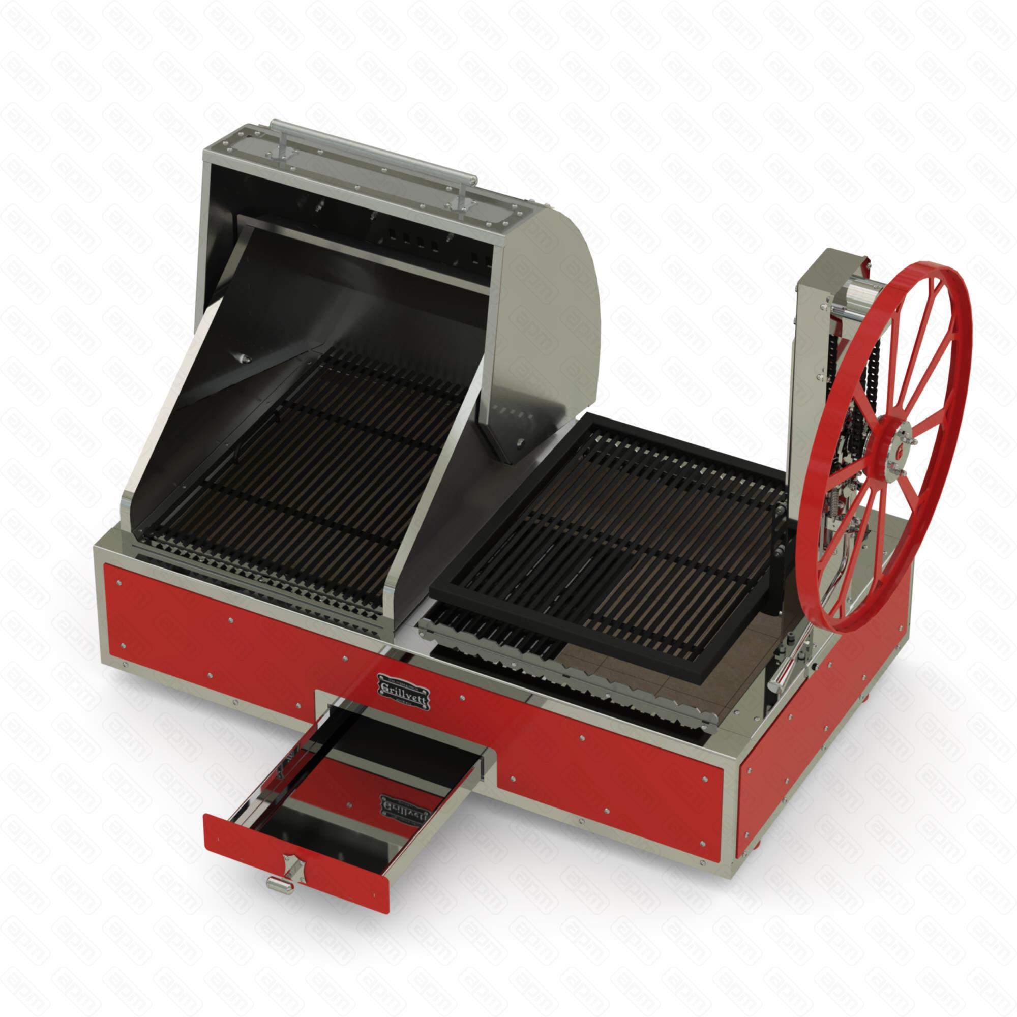 ГРИЛЬ УГОЛЬНЫЙ GRILLVETT CORVETTE MS КРАСНЫЙ