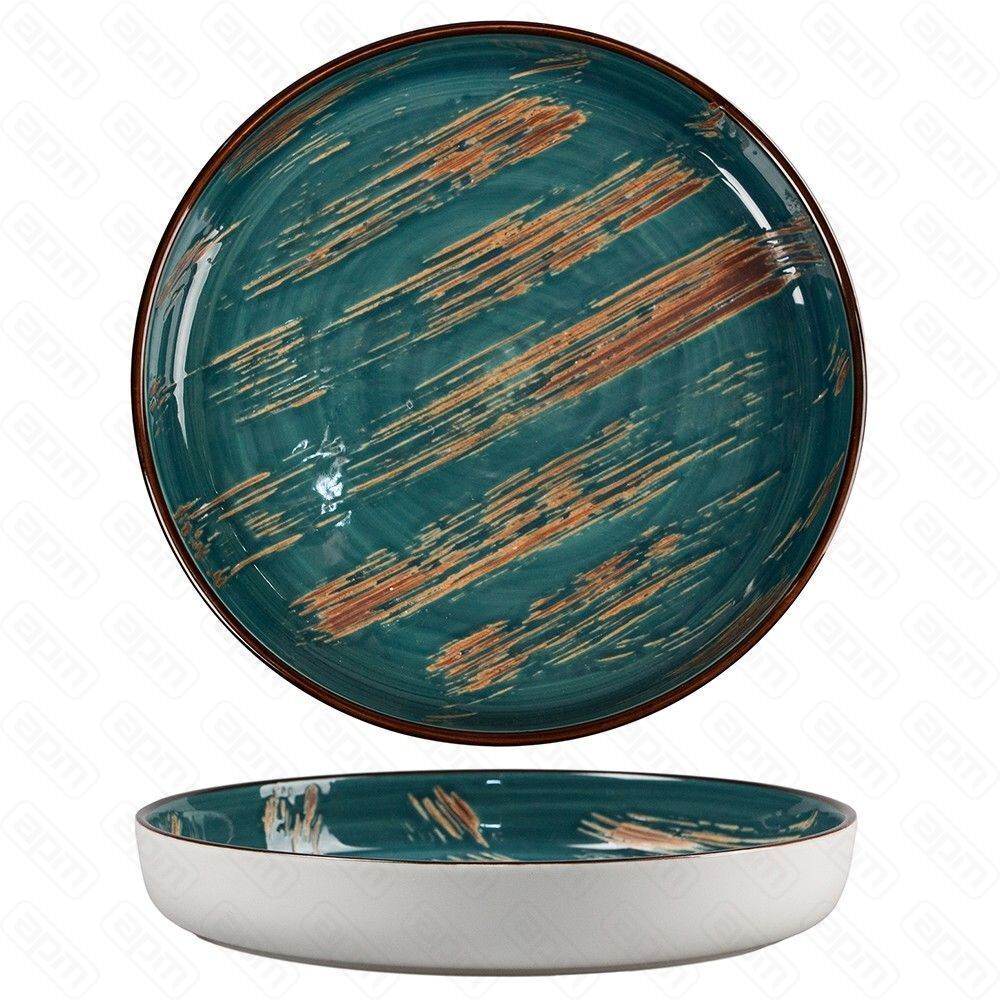 Тарелка с бортом Texture Dark Green Lines d 19526 см PL Proff Cuisine