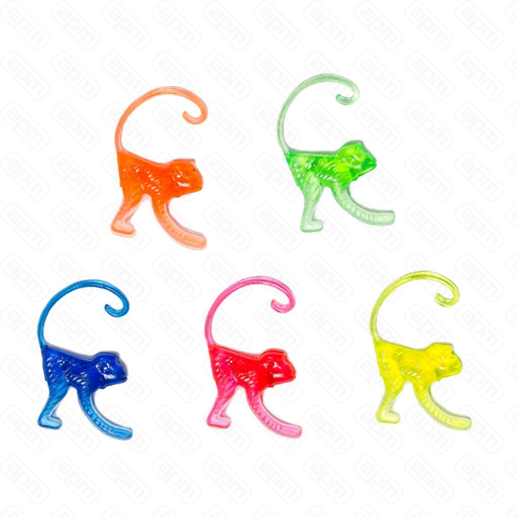 Декорации для стаканов Обезьянки разноцветные 2 см 100 шт