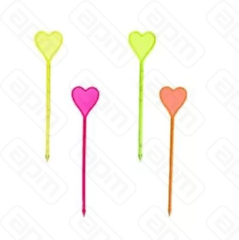 Пика Сердце цветная пластик 80 мм 500 шт