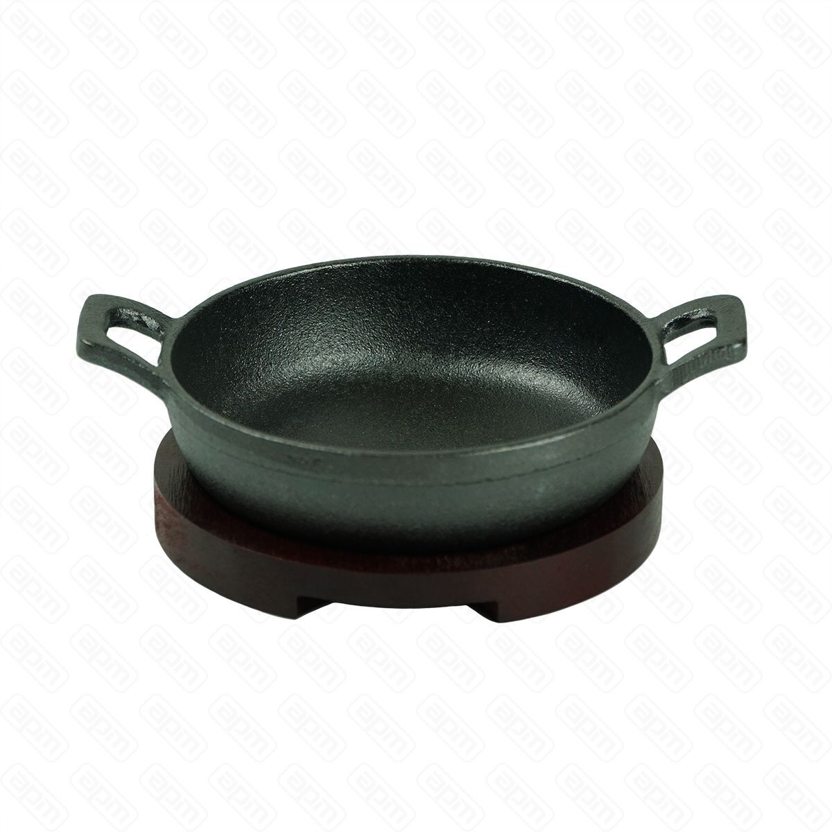 Сковородка чугунная круглая на деревянной подставкедля подачи d12 cм PL-ProffCuisine