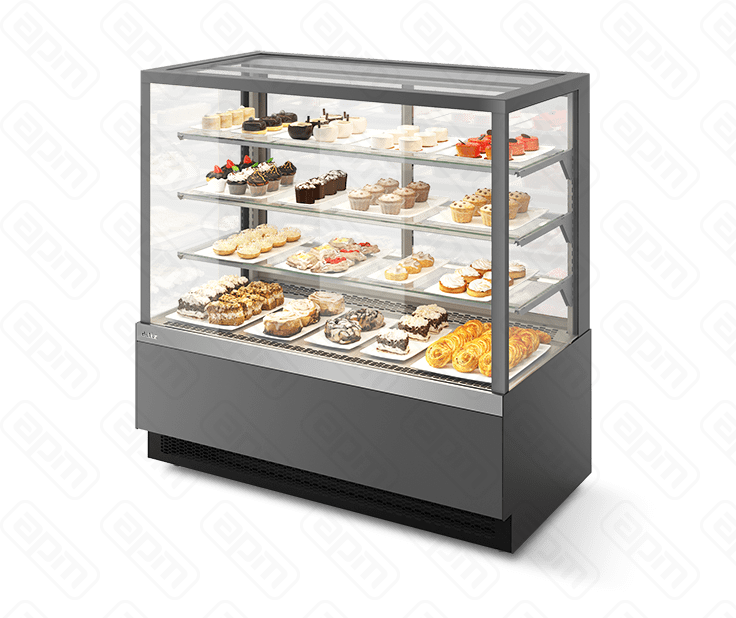 Витрина Кондитерская Vete kub lux 130 Серый матовыйшлифованная нержавейка T7016MVG033B7016M