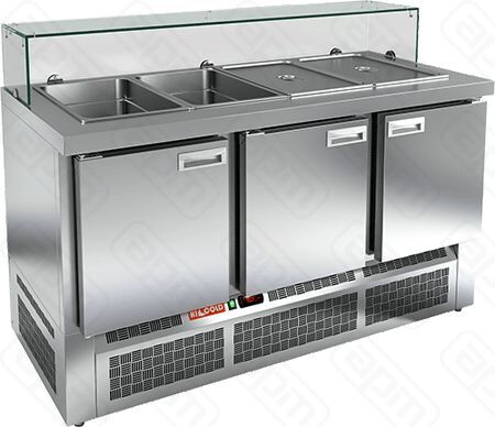 СТОЛ ДЛЯ САЛАТОВ HICOLD SLE3-111GN НИЗКОЕ СТЕКЛО