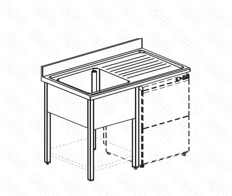 ВАННА МОЕЧНАЯ APACH CHEF LINE LS127-55RWSHD