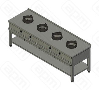 ПЛИТА ГАЗОВАЯ ВУЛКАН-HEIDEBRENNER KSW 04  WOK АРТ8789