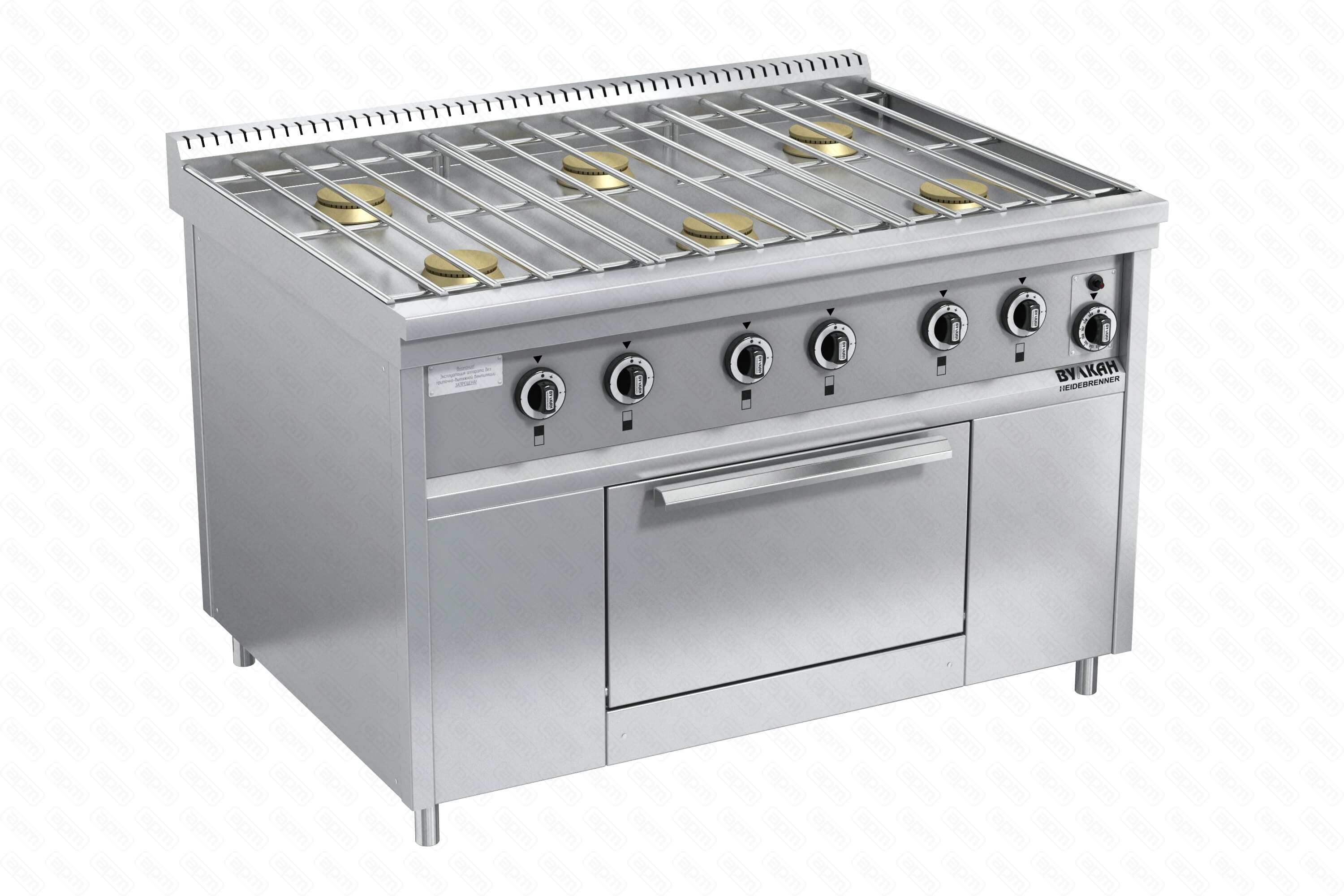 ПЛИТА ГАЗОВАЯ ВУЛКАН-HEIDEBRENNER ПРГ-IIА-6M ДШ STANDART серия 900 АРТ 823139