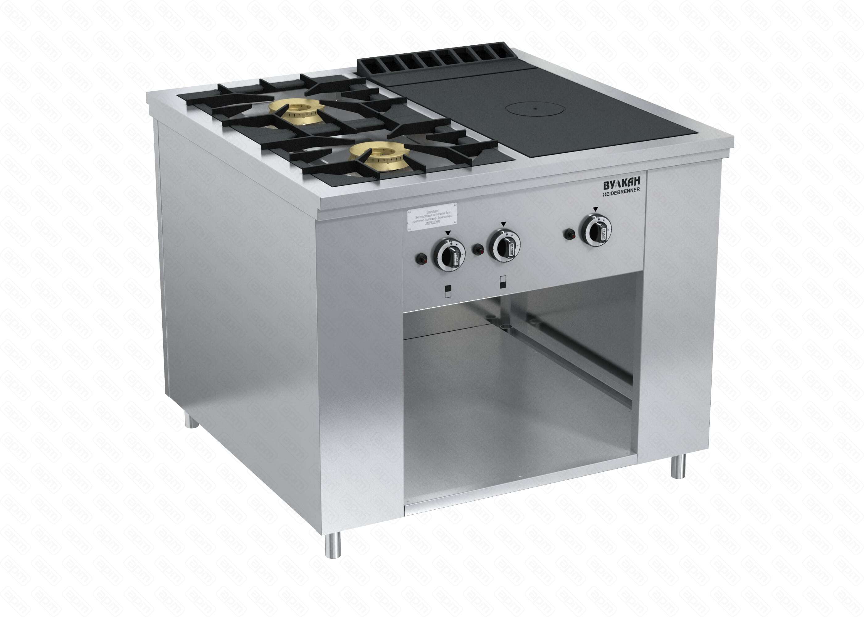 ПЛИТА ГАЗОВАЯ ВУЛКАН-HEIDEBRENNER ПРГ-IIА-4-1 MAXI АРТ 8222