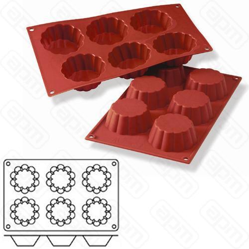 Форма силик дзам и вып Бриошь d79мм h30мм 6 ячеек SF035N